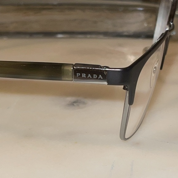 PRADA Matte Black/Silver Eyeglasses Frames - Picture 4 of 11